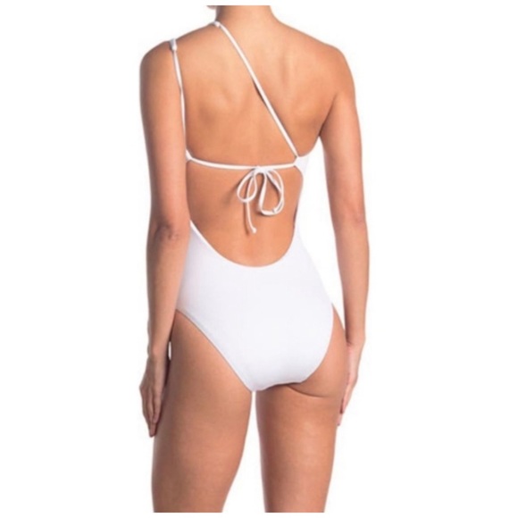 NWOT BECCA Asymmetrical Tie Back One-Piece Swimsuit - Picture 3 of 6